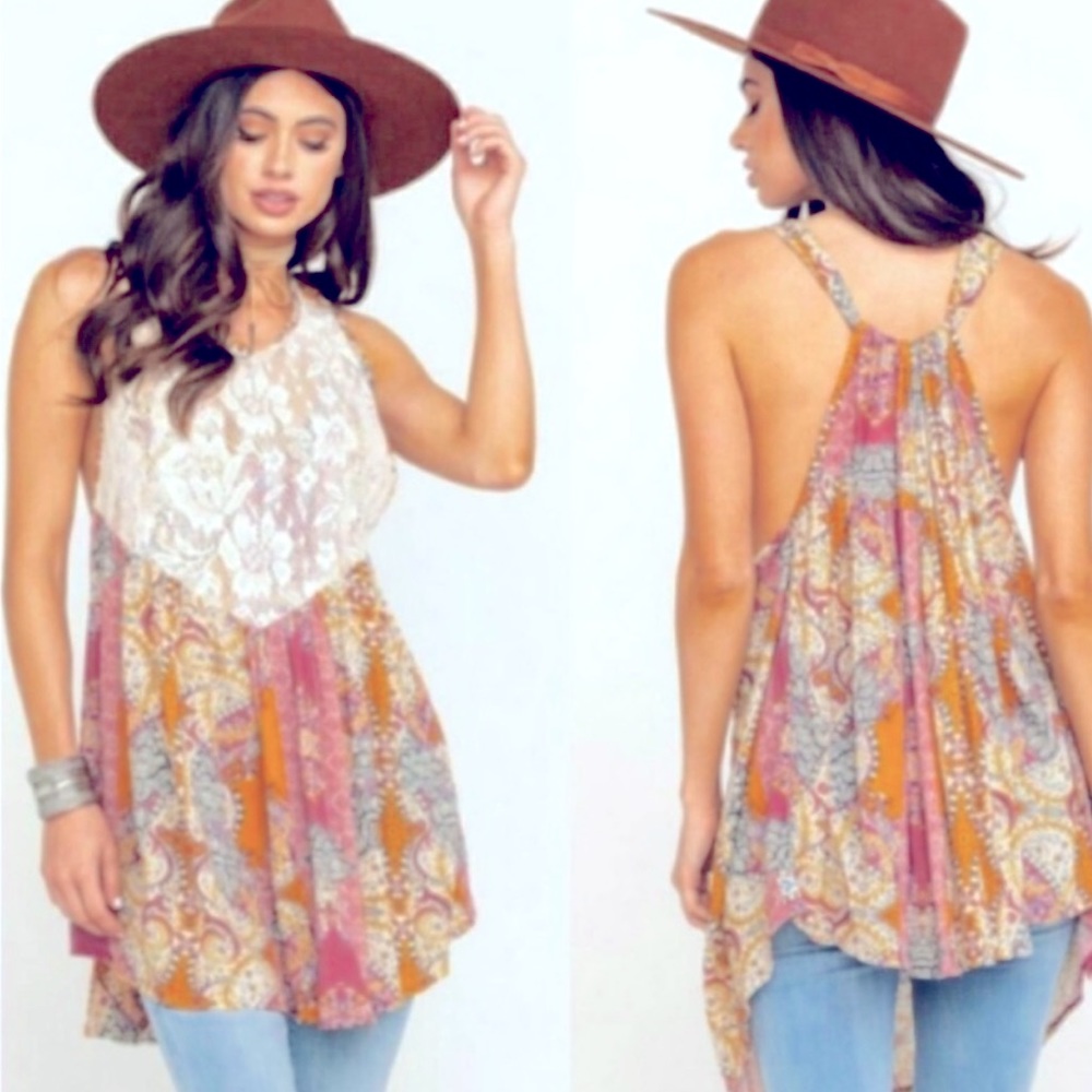 Free People Count Me In trapeze tunic, Size M
